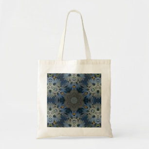 Antique Blue Daisy Floral Tote Bag