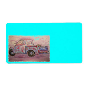 antique blue patina truck
