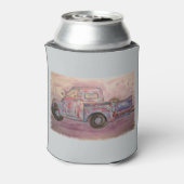 antique blue patina truck can cooler (Can Back)
