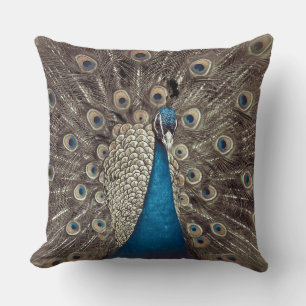 Antique Blue Peacock Cushion