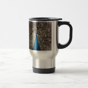Antique Blue Peacock Travel Mug