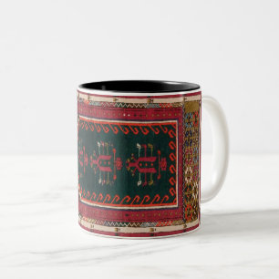 Antique Blue Turkish Persian Carpet Rug Two-Tone C Coffee Mug