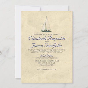 Antique Boats Wedding Invitations