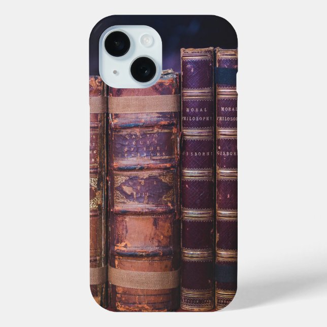 Antique book Bindings Books Case-Mate iPhone Case (Back)