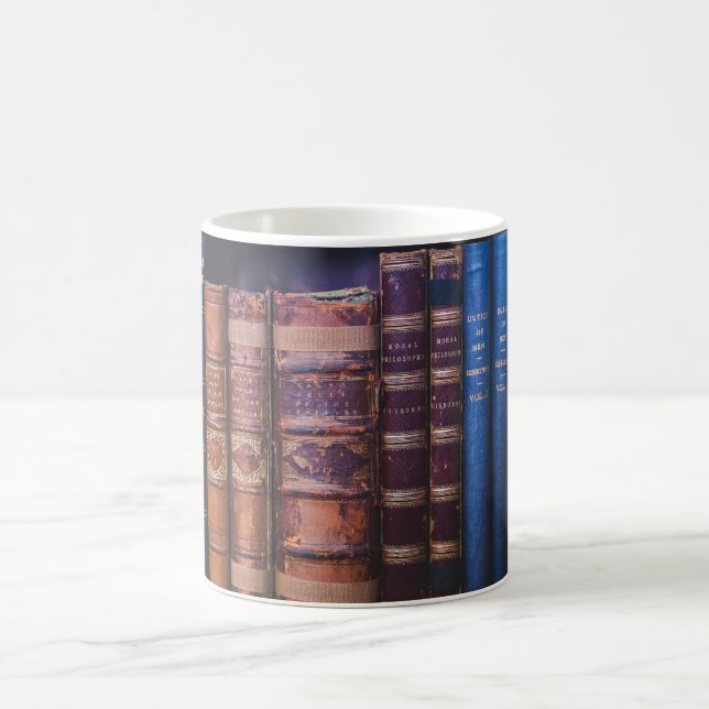 Antique book Bindings Books Coffee Mug (Center)