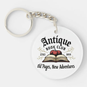 Antique Book Club Keychain