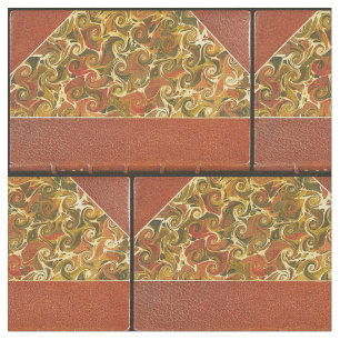 Antique Book Cover, Ornate Swirl Pattern Fabric