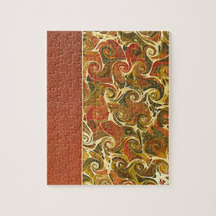 Antique Book Cover, Ornate Swirl Pattern Jigsaw Puzzle