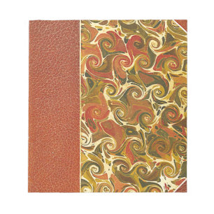 Antique Book Cover, Ornate Swirl Pattern Notepad