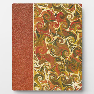 Antique Book Cover, Ornate Swirl Pattern Plaque
