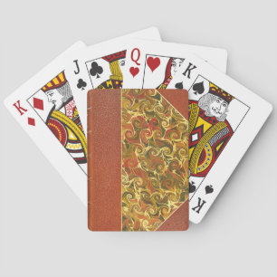 Antique Book Cover, Ornate Swirl Pattern Playing Cards
