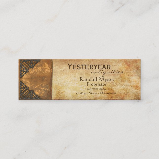 Antique Book II Mini Business Card (Front)