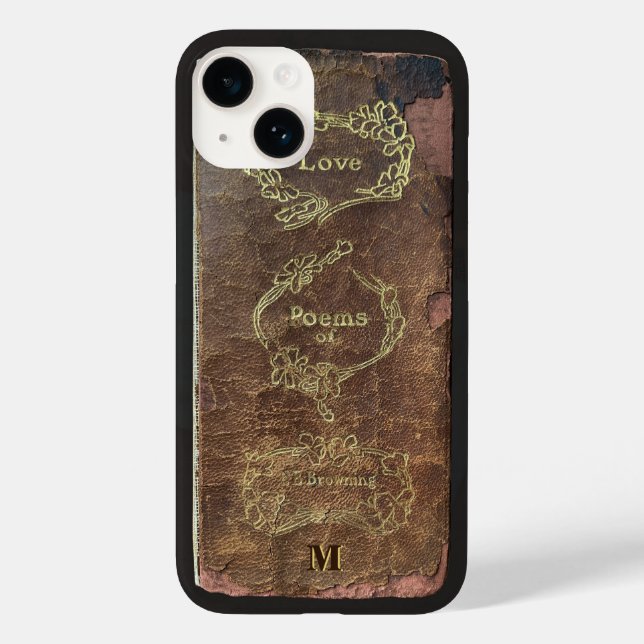 Antique Book Love Poems Classic Monogram  Case-Mate iPhone Case (Back)