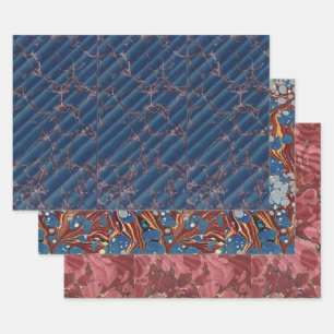 Antique Book Marbled Wrapping Paper Sheet