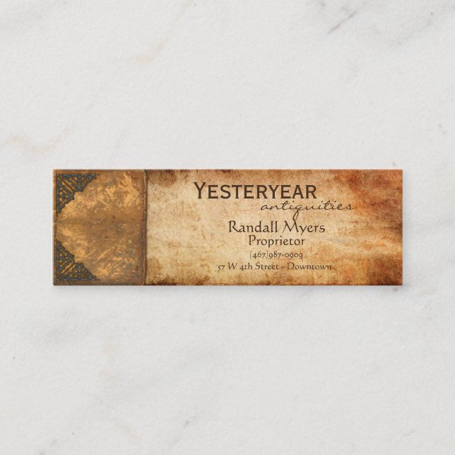 Antique Book Mini Business Card (Front)