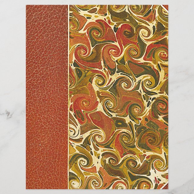 Antique Book, Ornate Swirl Scrapbook Paper (Front)