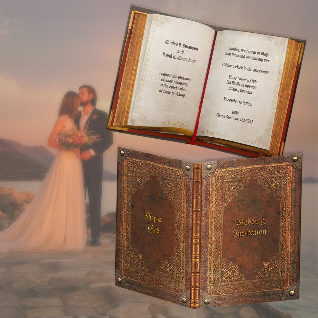 Antique Book Wedding Invitation Happy End (Creator Uploaded)