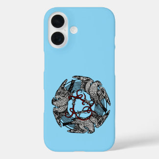 Antique Bookplate Three Hawks William de Morgan iPhone 16 Case