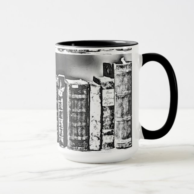 Antique Books on Shelf Coffee Mug (Right)