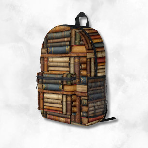 Antique Books w Name Loaded with Interior Extras  Printed Backpack