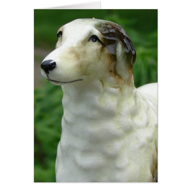 Antique Borzoi Figurine All Occasions Blank Inside (Front)