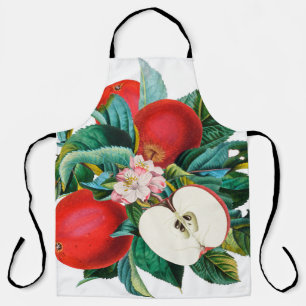 Antique botanical apple fruit arrangement, apple t apron