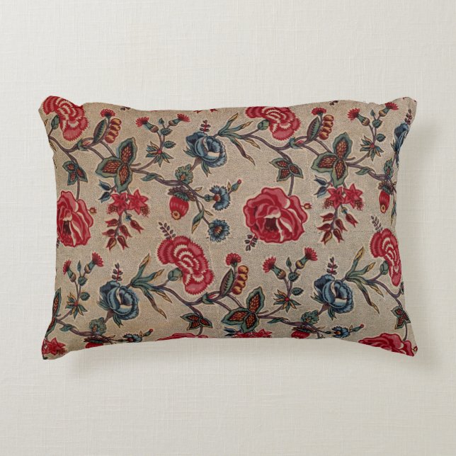 Antique Botanical Art Nouveau Floral Pattern  Decorative Cushion (Front)