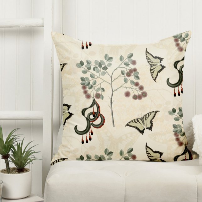 Antique Botanical Butterflies and Catclaw Cushion (Creator Uploaded)