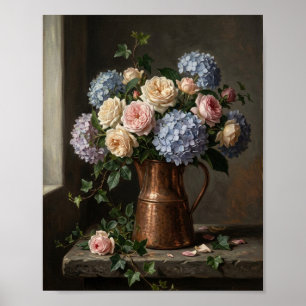 Antique Botanical Copper Vase I Poster