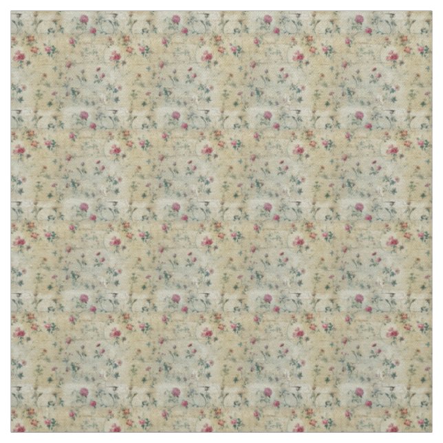 Antique Botanical Shabby Chic Fabric (Swatch)