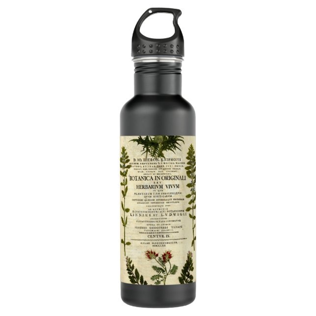 Antique Botany Bookplate 710 Ml Water Bottle (Front)