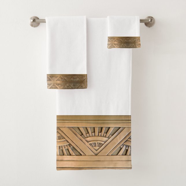 Antique Brass Metal Pattern Towel Set (Insitu)