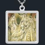 Antique Bride Vintage Wedding Silver Plated Necklace<br><div class="desc">This beautiful antique image was created in 1861,  showing a bride surrounded by her bridal party. A beautiful addition for any bride!</div>