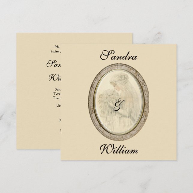 Antique Bride Wedding Invitation (Front/Back)