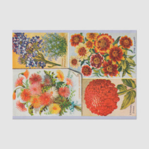 Antique Brilliant Colour Summer Flower Tissue Tissue Paper