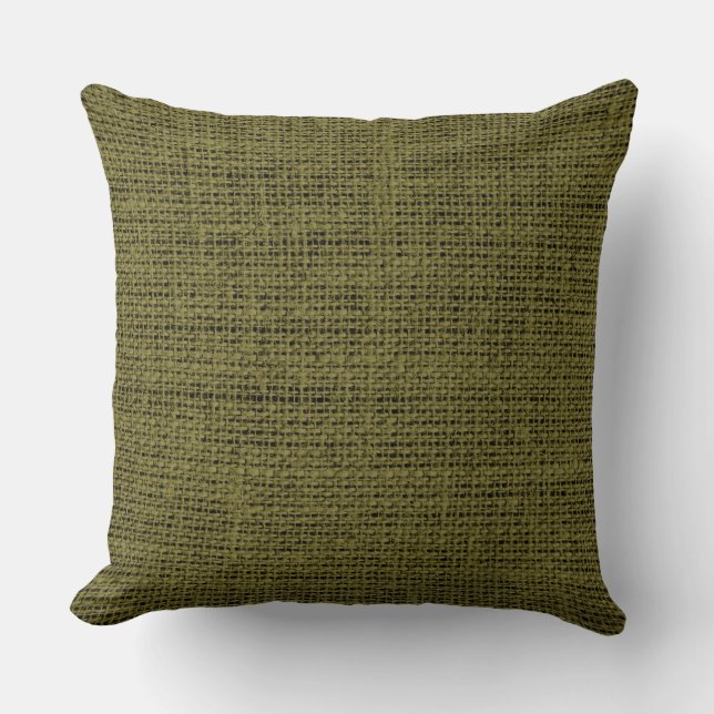 Antique bronze burlap linen background cushion (Front)