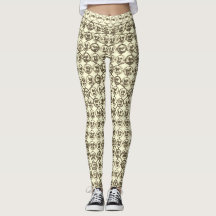 Antique Bronze Coin Medallion Print Yoga Leggings