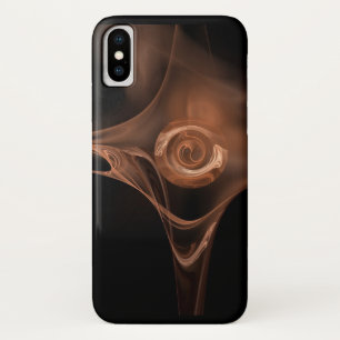 ANTIQUE BROWN FRACTAL ROSE iPhone X CASE