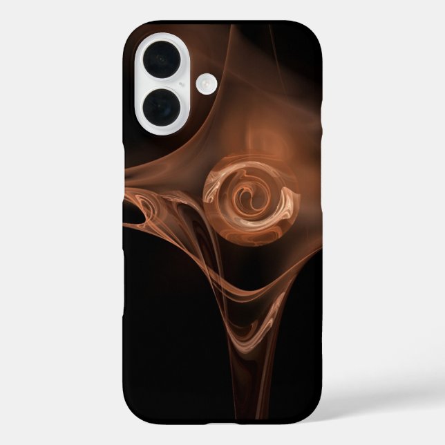 ANTIQUE BROWN FRACTAL ROSE Case-Mate iPhone CASE (Back)