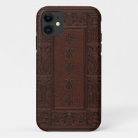 Antique Brown Leather Embossed Book Design