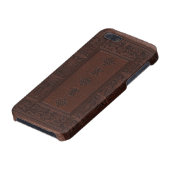 Antique Brown Leather Embossed Book Design iPhone Case (Bottom)