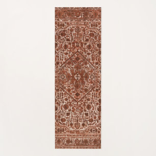 antique brown oriental pattern yoga mat
