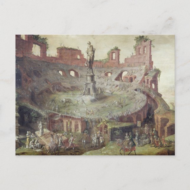 Antique Bullfighting, 1552 Postcard (Front)