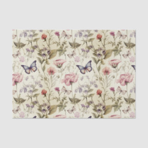 Antique Butterflies and Flowers Decoupage Tissue Paper