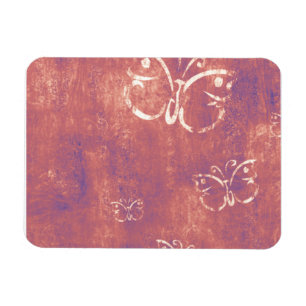 Antique Butterflies on Purple and Pink Magnet