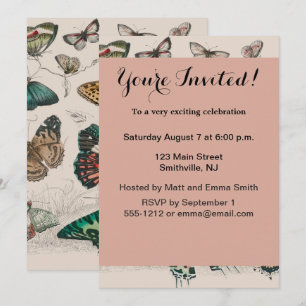 Antique Butterfly Illustration: 1820 Goldsmith Invitation