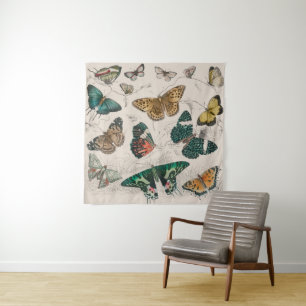 Antique Butterfly Illustration: 1820 Goldsmith Tapestry