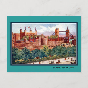 Antique ca 1850 Tower of London art Postcard