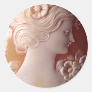 Antique Cameo Classic Round Sticker