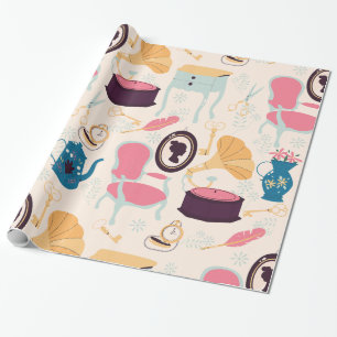 antique cameo gramophone phonograph victorian wrapping paper